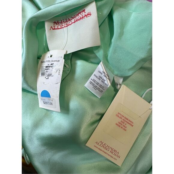 Alejandra Alonso Rojas Knotted Charmeuse Knee-Length Dress Size US8 $1495 - Picture 10 of 10